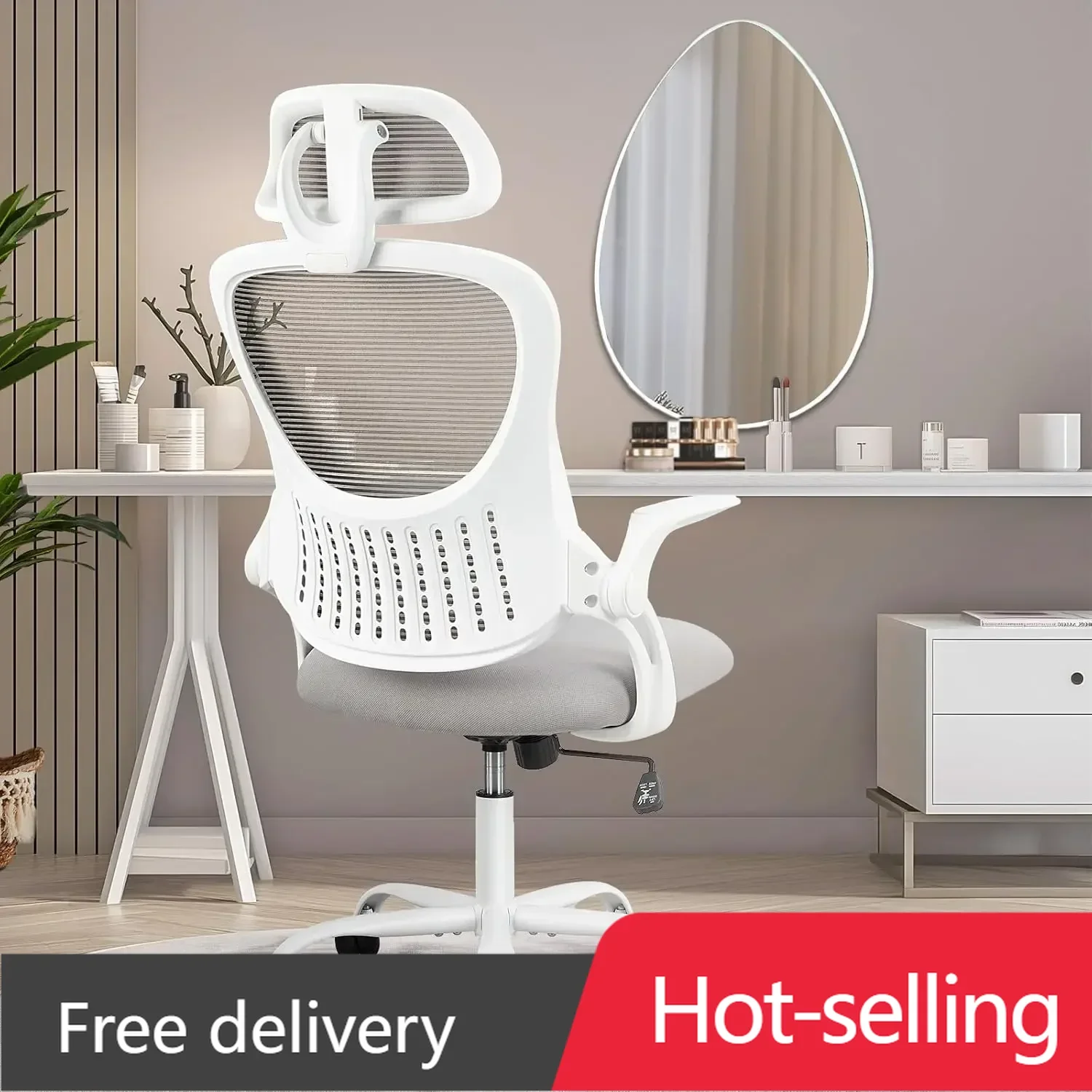 SMUG Office Computer Desk Chair, Ergonomic High-Back Mesh Rolling Work Task Chairs with Wheels and Adjustable Headrests
SMUG Office Computer Desk Chair, Ergonomic High-Back Mesh Rolling Work Task Chairs with Wheels and Adjustable Headrests