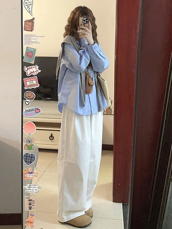 Pure Color Shawl Collar Long Sleeve Shirt Women's Autumn New Korean Style Tea System High End Feeling Blouse Fashion Set
Pure Color Shawl Collar Long Sleeve Shirt Women's Autumn New Korean Style Tea System High End Feeling Blouse Fashion Set