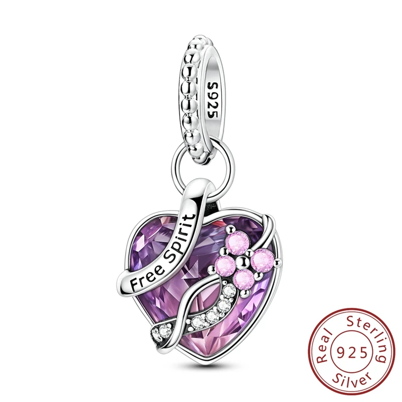 925 Sterling Silver Delicate Pink Purple Crystal Butterfly Pendant Charm Fit Original Charm Bracelets Women DIY Jewelry Gift
925 Sterling Silver Delicate Pink Purple Crystal Butterfly Pendant Charm Fit Original Charm Bracelets Women DIY Jewelry Gift