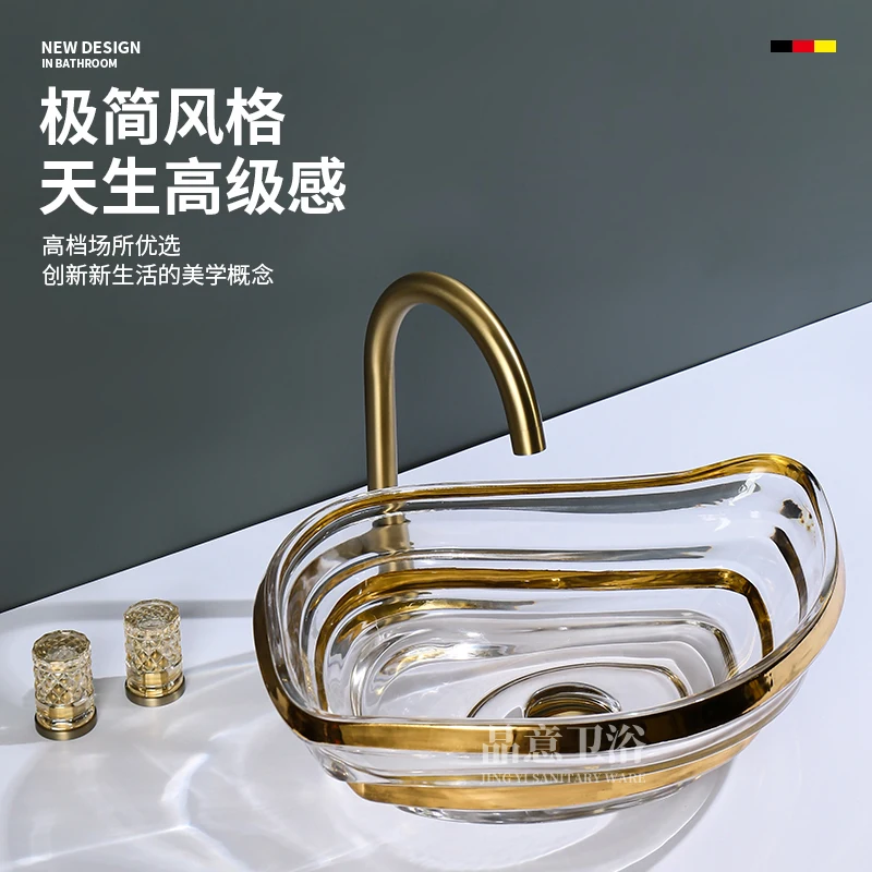 Innovative, fashionable and simple style Large size crystal table wash basin Washbasin glass
Innovative, fashionable and simple style Large size crystal table wash basin Washbasin glass