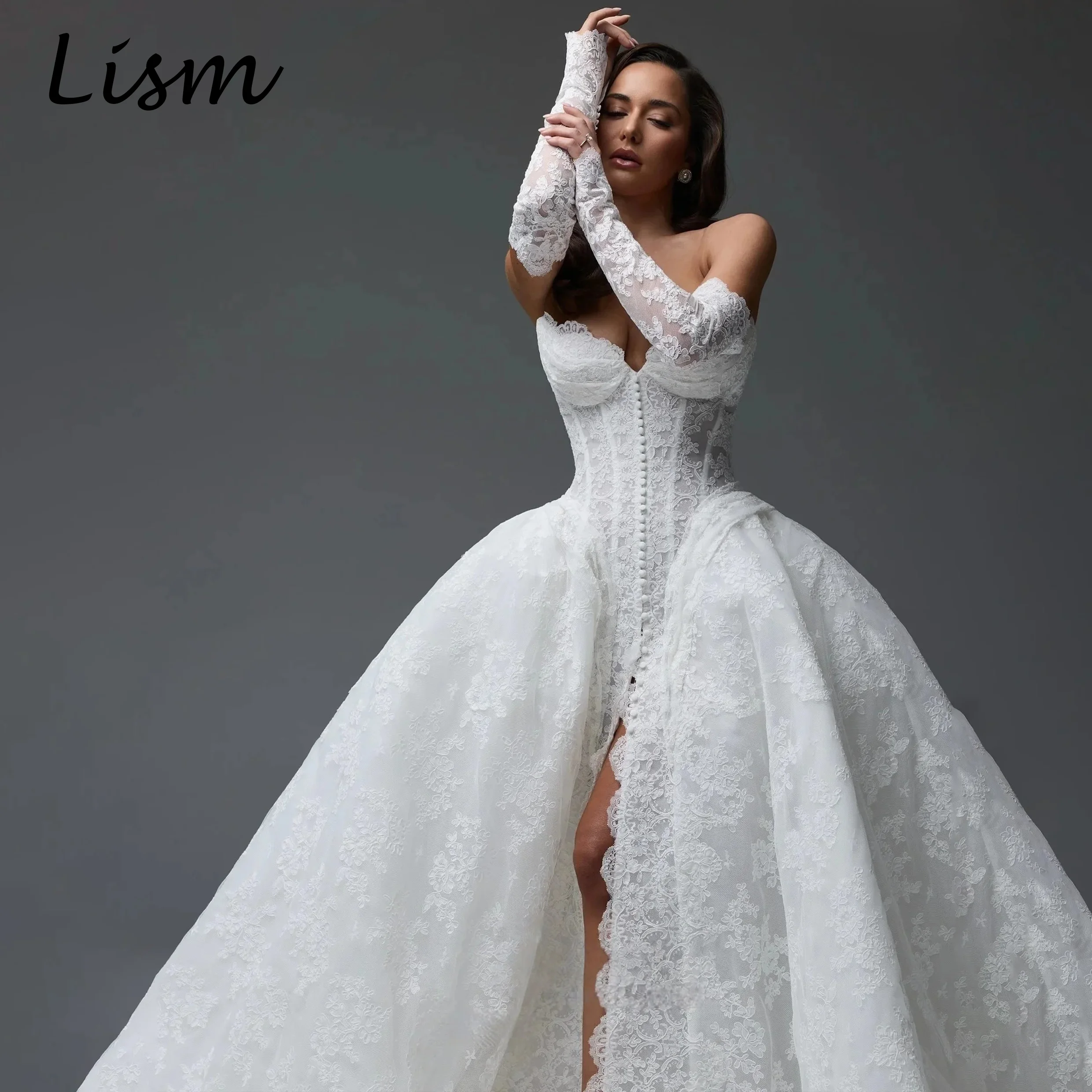 Lism Lace Sleeveless Wedding Dresses Corset Dress Sweetheart Collar Vestidos De Novia Elegant Customized Robe De MariéeCustomize
Lism Lace Sleeveless Wedding Dresses Corset Dress Sweetheart Collar Vestidos De Novia Elegant Customized Robe De MariéeCustomize