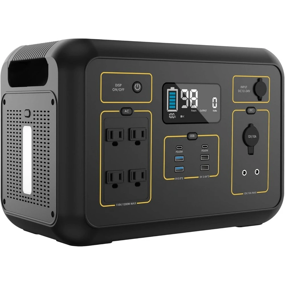 Portable Power Station 1200W, 1132Wh Portable Generator with 4x110V/1200W AC Outlets, for Outdoor RV/Van Camping, Overlanding
Portable Power Station 1200W, 1132Wh Portable Generator with 4x110V/1200W AC Outlets, for Outdoor RV/Van Camping, Overlanding