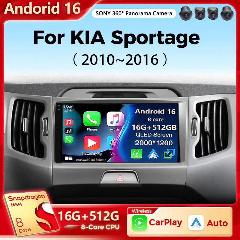 Android 16 Car radio Auto For KIA Sportage 3 Sportage R 2010- 2016 Carplay Multimedia Player Car stereo 4G wifi Qualcomm Carplay
Android 16 Car radio Auto For KIA Sportage 3 Sportage R 2010- 2016 Carplay Multimedia Player Car stereo 4G wifi Qualcomm Carplay
