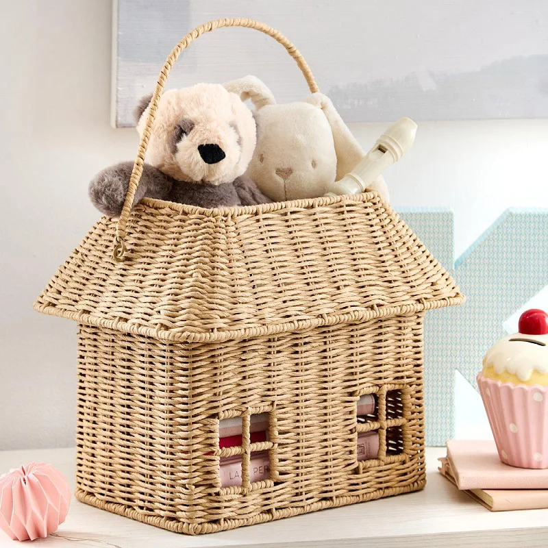 ins hand-woven house basket tabletop with lid storage ornament children's room decoration photography toy storagebasket
ins hand-woven house basket tabletop with lid storage ornament children's room decoration photography toy storagebasket