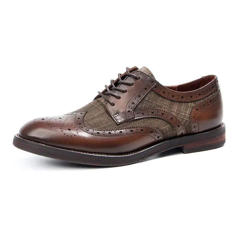 Men's Carved Genuine Leather Fabric Splicing Retro Fashion Men's Luxury Shoes Wedding
Men's Carved Genuine Leather Fabric Splicing Retro Fashion Men's Luxury Shoes Wedding