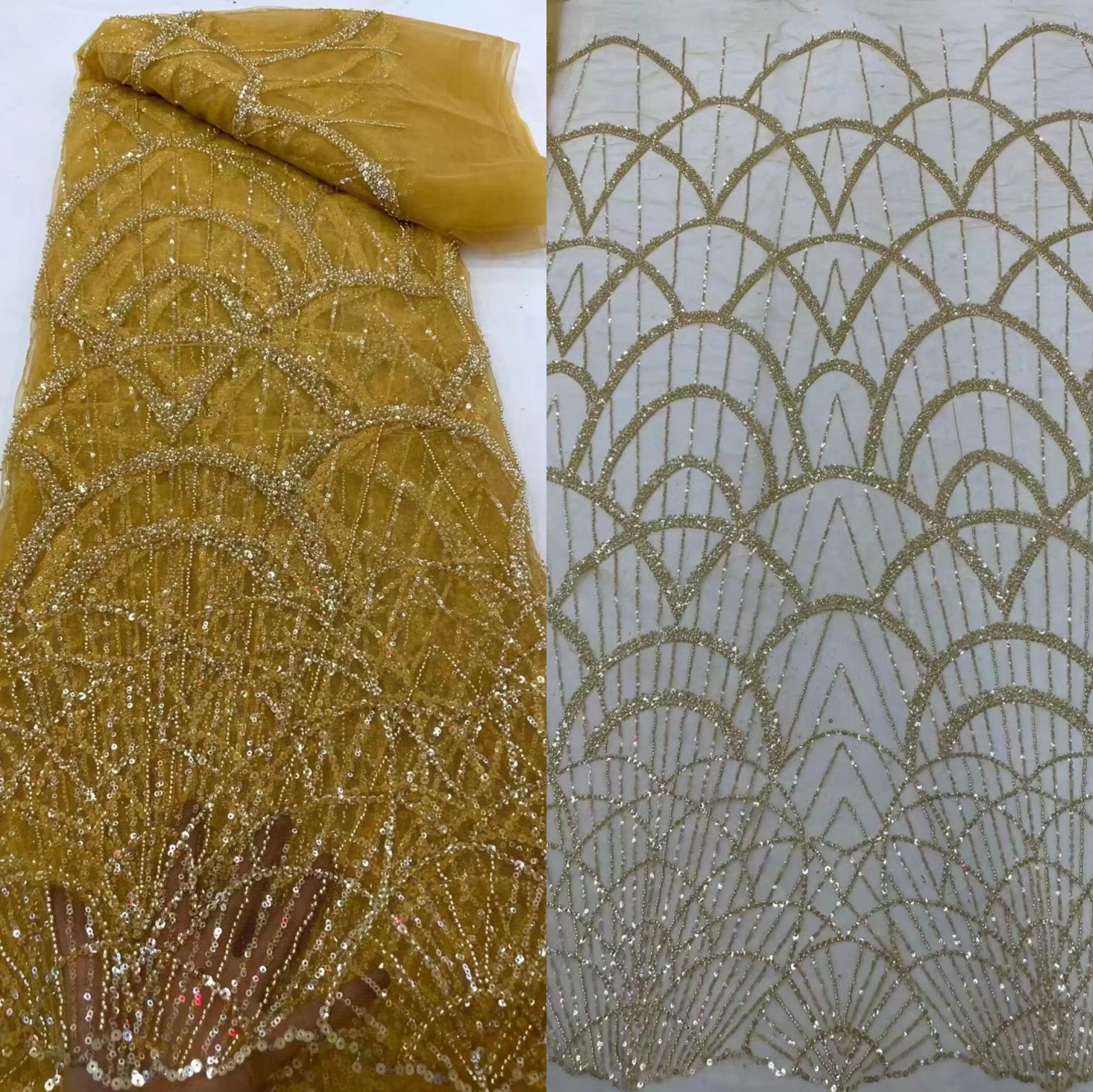 High Quality beads Embroidery J-1228925 Lace Fabric Nigerian Sequins Lace Fabric For Wedding Party
High Quality beads Embroidery J-1228925 Lace Fabric Nigerian Sequins Lace Fabric For Wedding Party