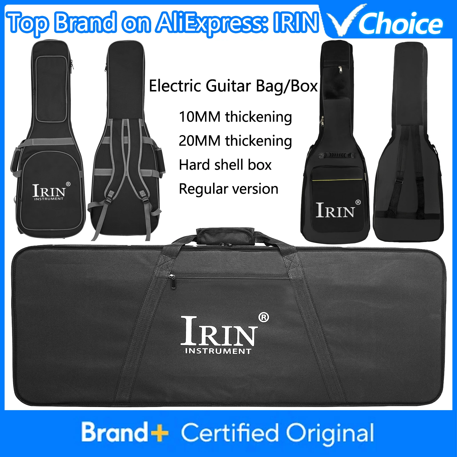IRIN Electric Guitar Bag Gig Case Thicken Waterproof Oxford Cloth Bag Universal Guitar Musical Instrument Storage Backpack
IRIN Electric Guitar Bag Gig Case Thicken Waterproof Oxford Cloth Bag Universal Guitar Musical Instrument Storage Backpack