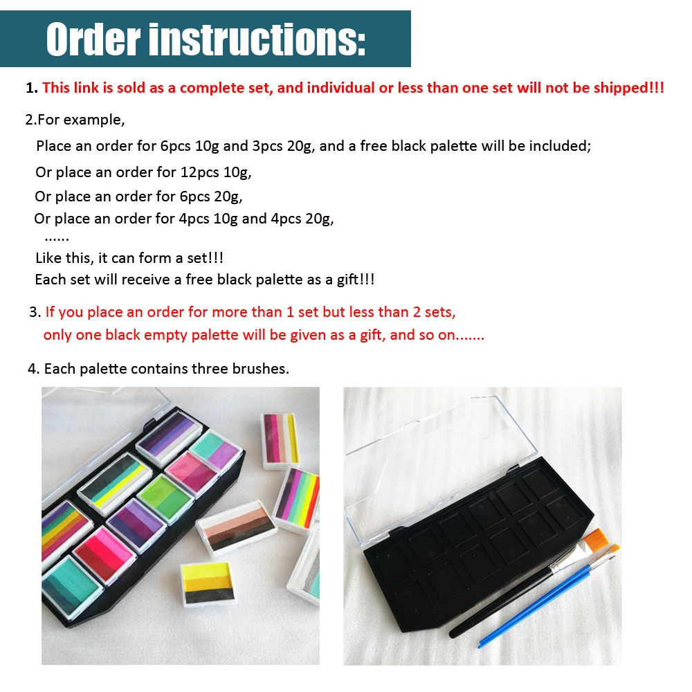 DIY Profession Rainbow Split Face Body Paint Kit Pride One Stroke Face Painting Split Cake Facepaints Palette
DIY Profession Rainbow Split Face Body Paint Kit Pride One Stroke Face Painting Split Cake Facepaints Palette