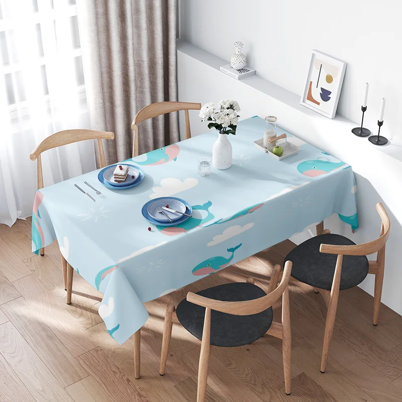 Blue Tablecloth with Whale Design Cute Table Cover for Kitchen Dining Room Decorations Home Decoration Supplies
Blue Tablecloth with Whale Design Cute Table Cover for Kitchen Dining Room Decorations Home Decoration Supplies