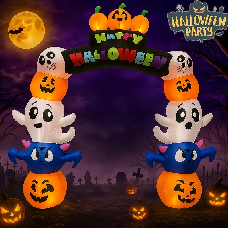 7.8FT Halloween Inflatable Toys Stacked Pumpkin Arch Party Decoration Outdoor Model with LED Lights Yard Garden Lawn Decors
7.8FT Halloween Inflatable Toys Stacked Pumpkin Arch Party Decoration Outdoor Model with LED Lights Yard Garden Lawn Decors