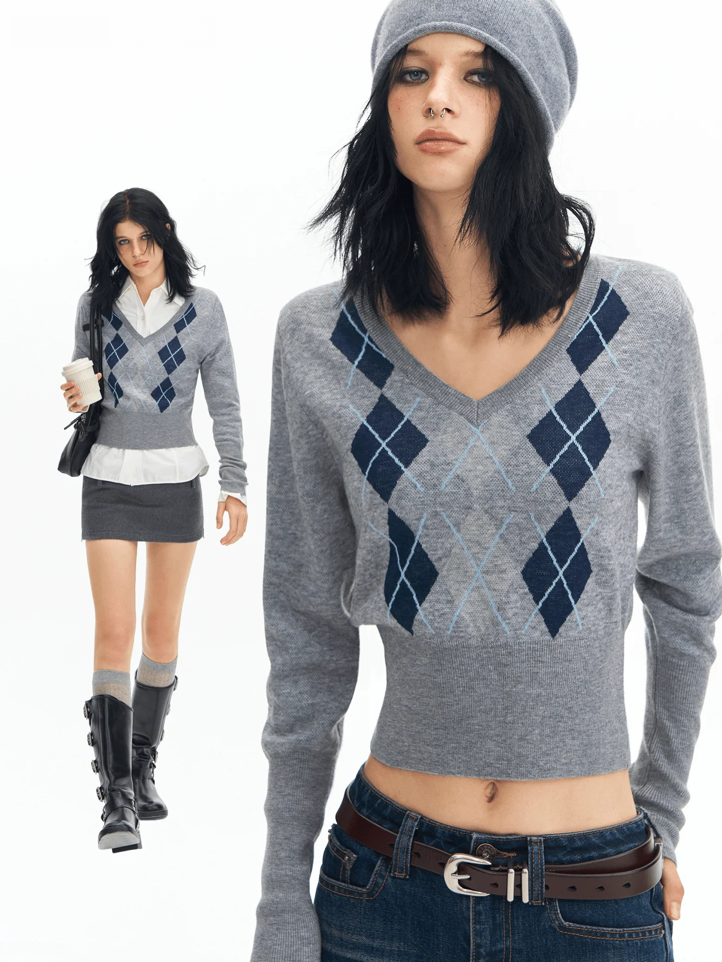 Original Deleteex London Series ort Woolen V-ne Waist-cinched Retro Diamond Pattern Sweater Women's Faion Knitted Top
Original Deleteex London Series ort Woolen V-ne Waist-cinched Retro Diamond Pattern Sweater Women's Faion Knitted Top