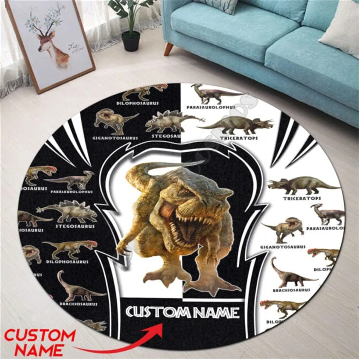Love Dinosaur Custom Name Premium Round Rug 3D Rug Non-slip Mat Dining Room Living Room Soft Bedroom Carpet 01
Love Dinosaur Custom Name Premium Round Rug 3D Rug Non-slip Mat Dining Room Living Room Soft Bedroom Carpet 01