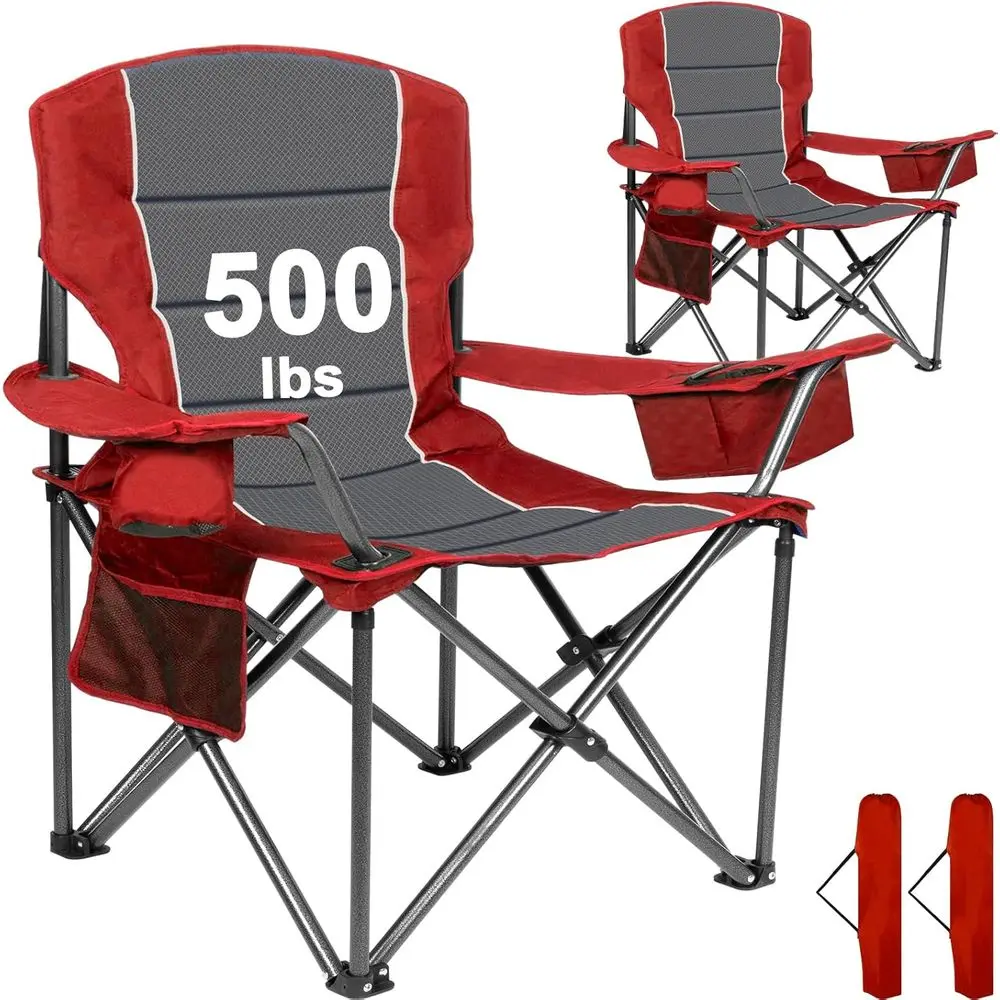 Oversized Camping Chairs for Adults, 500LBS Steel Folding with Adjustable Armrests, 38.5 Wide 600D Fabric, 6-Can Cooler & Side P
Oversized Camping Chairs for Adults, 500LBS Steel Folding with Adjustable Armrests, 38.5 Wide 600D Fabric, 6-Can Cooler & Side P