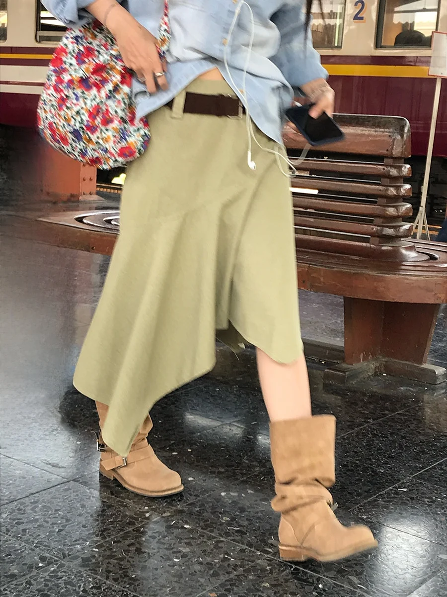 Sinbounboun Chic Asymmetrical Denim Skirt High Waist A-Line Skirt for Ladies Spring Summer Casual Cotton Skirts
Sinbounboun Chic Asymmetrical Denim Skirt High Waist A-Line Skirt for Ladies Spring Summer Casual Cotton Skirts