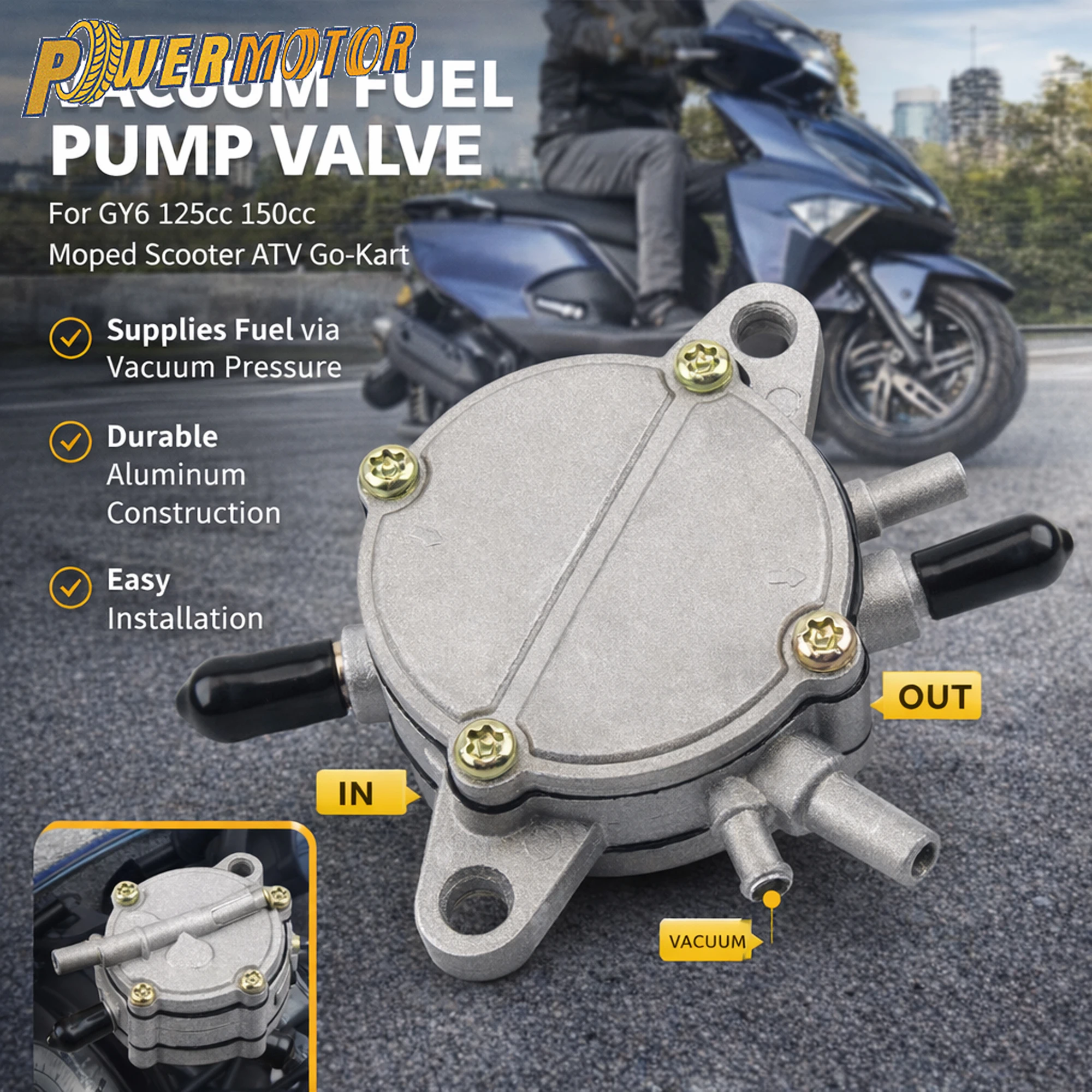 for GY6 50cc 125CC 150CC 250cc Motorcycle Vacuum Fuel Pump Valve Petcock Switch DirtBike ATV Go-Kart Scooter Replacement Parts
for GY6 50cc 125CC 150CC 250cc Motorcycle Vacuum Fuel Pump Valve Petcock Switch DirtBike ATV Go-Kart Scooter Replacement Parts