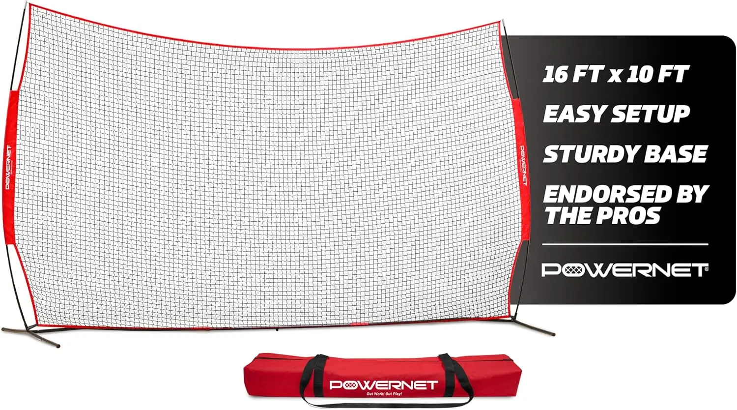 16x10 ft Portable Sports Rebounder Net for Baseball, Soccer, Basketball, Volleyball, Lacrosse - Backyard & Garage Practice Safety Net
16x10 ft Portable Sports Rebounder Net for Baseball, Soccer, Basketball, Volleyball, Lacrosse - Backyard & Garage Practice Safety Net