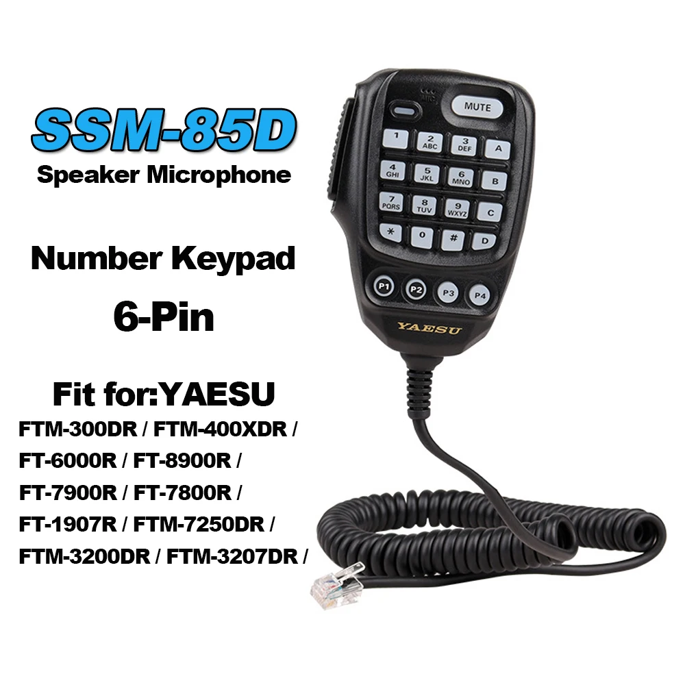 SSM-85D Speaker Microphone FTM-300DR Car Walkie Talkie 6Pin MIC Compatible with FTM-400XDR FT-6000R FT-8900R FT-7900R FT-7800R
SSM-85D Speaker Microphone FTM-300DR Car Walkie Talkie 6Pin MIC Compatible with FTM-400XDR FT-6000R FT-8900R FT-7900R FT-7800R