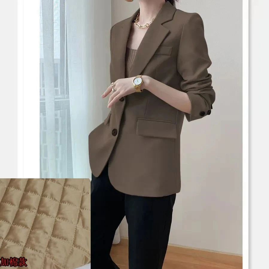 Spring and autumn new Korean version temperament fashion all-match design blazer black brown suit jacket women A860
Spring and autumn new Korean version temperament fashion all-match design blazer black brown suit jacket women A860
