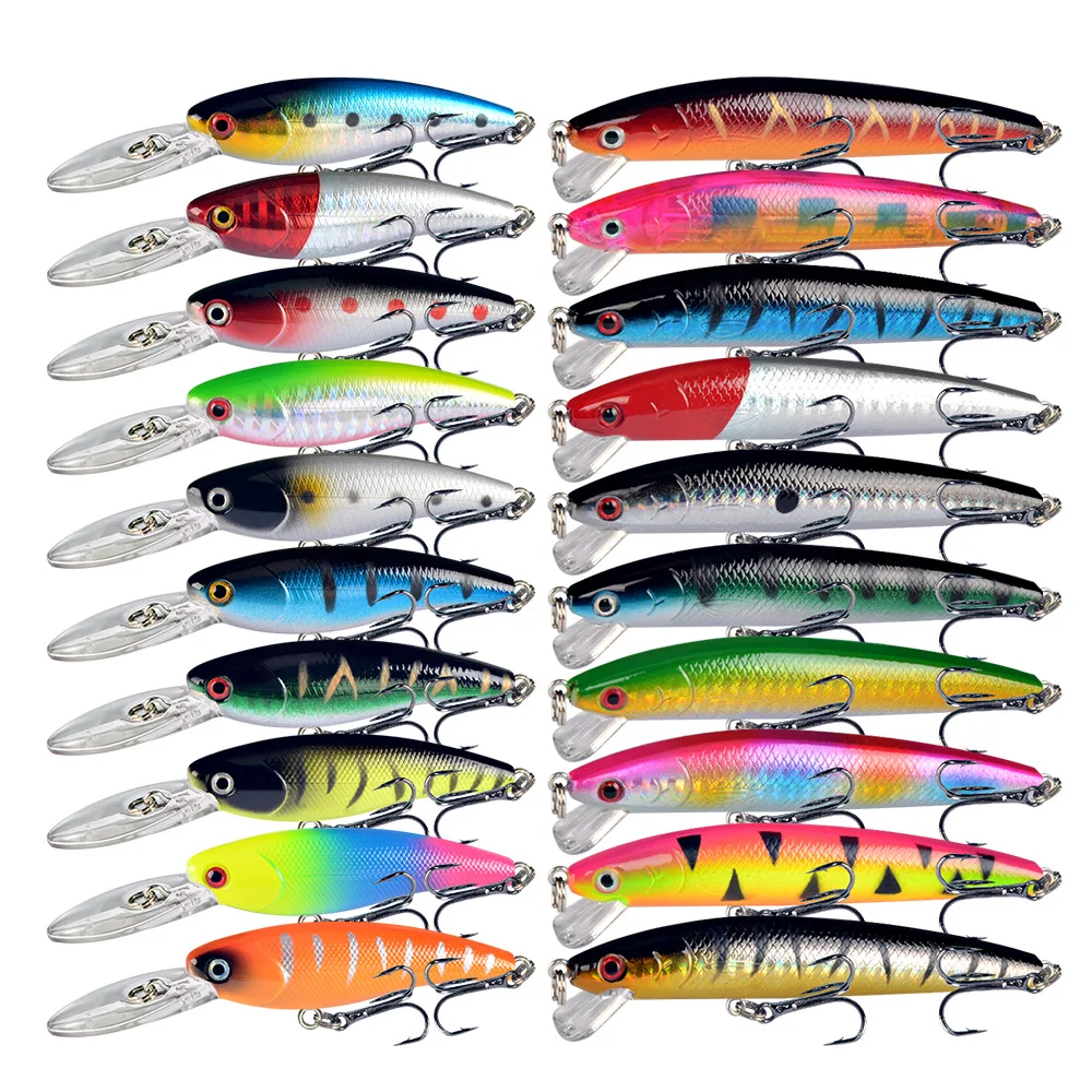 20pcs Minnow Floating Lure Set Bass Topwater Fishing Bait Artificial Swimbaits for Trout Perch
20pcs Minnow Floating Lure Set Bass Topwater Fishing Bait Artificial Swimbaits for Trout Perch