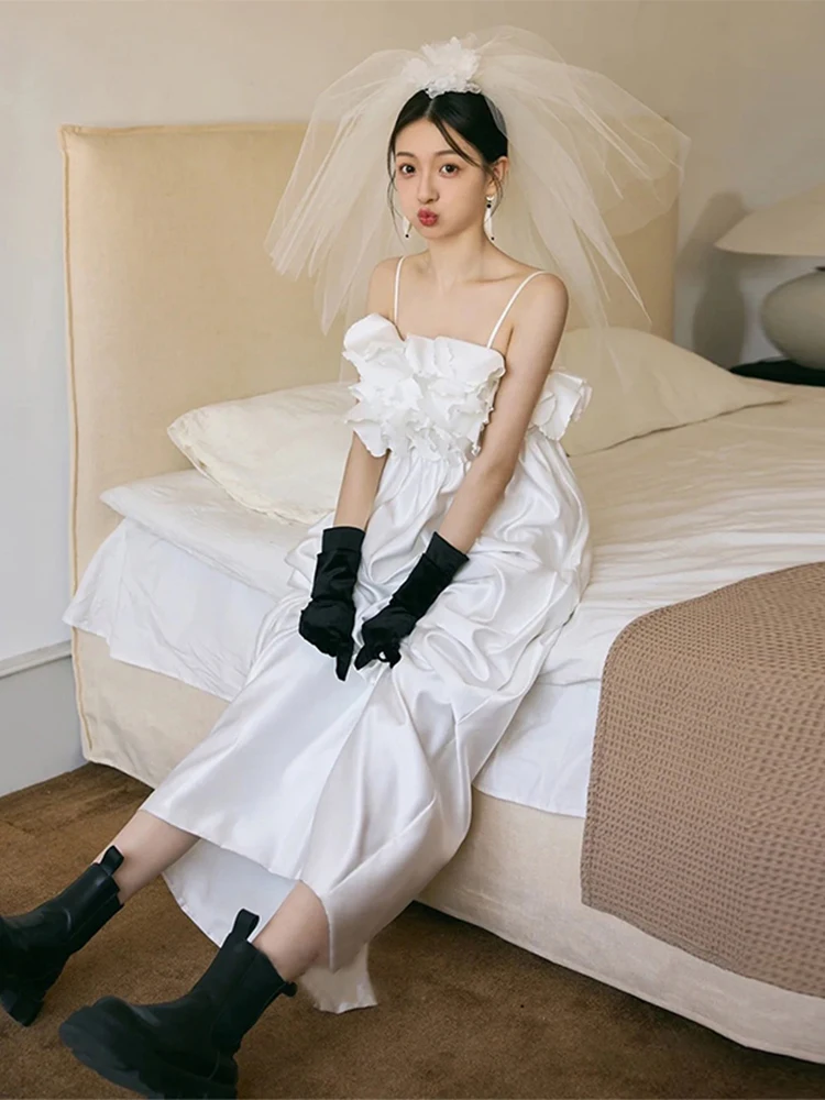 Элегантное белое атласное свадебное платье Ele Simple, наряд для невесты, юбка для дня рождения, свадебное платье с бретельками, утренний халат Ele Morning Robe Feel
Элегантное белое атласное свадебное платье Ele Simple, наряд для невесты, юбка для дня рождения, свадебное платье с бретельками, утренний халат Ele Morning Robe Feel