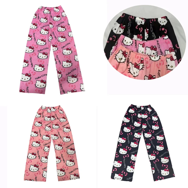 Летняя Пижама с рисунком Hello Kitty Y2K Sanrio Kt Cat, домашние длинные штаны, одежда для пар, милый подарок на день рождения 
Летняя Пижама с рисунком Hello Kitty Y2K Sanrio Kt Cat, домашние длинные штаны, одежда для пар, милый подарок на день рождения