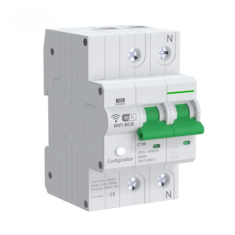 2P 125A Remote Control WiFi Smart Circuit Breaker Electric Switch MCB For Tuya Smart Life APP Alexa Google Home
2P 125A Remote Control WiFi Smart Circuit Breaker Electric Switch MCB For Tuya Smart Life APP Alexa Google Home