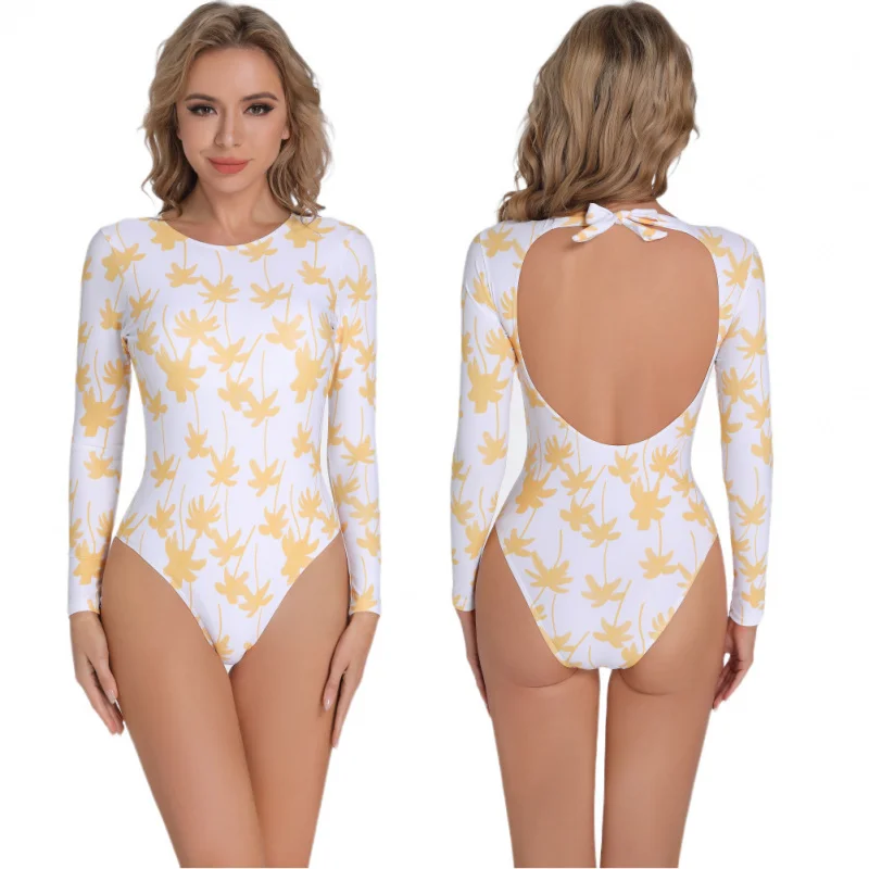 One-Piece Backless Sports Swimsuit for Women, Long-Sleeved Swimsuit, Printed Sunscreen, Surfing Suit, Dive Skin, Snorkeling Suit
One-Piece Backless Sports Swimsuit for Women, Long-Sleeved Swimsuit, Printed Sunscreen, Surfing Suit, Dive Skin, Snorkeling Suit