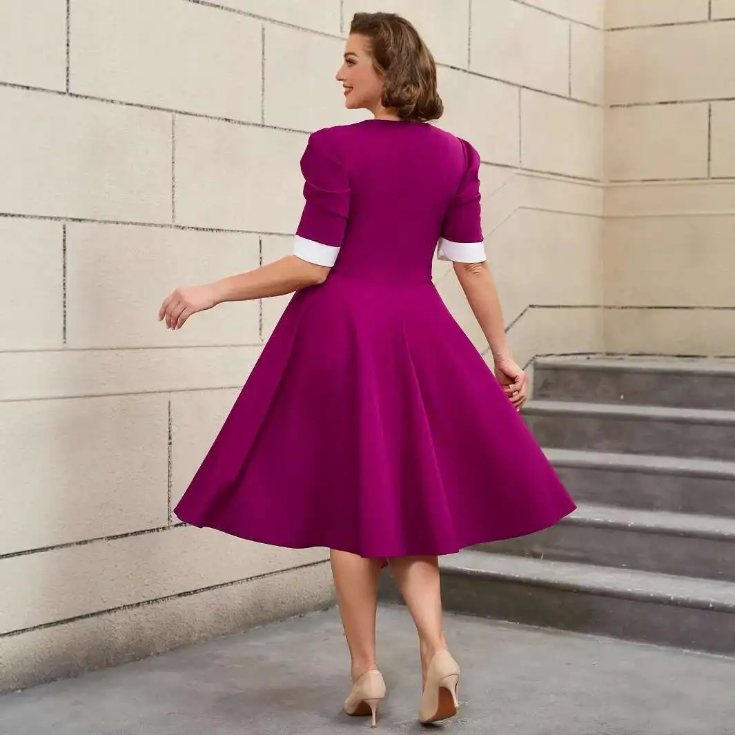 Plus Am 050220 Size Color Block Round Neck A-line Short Sleeve Dress Elegant Party Cocktail Dress Dress Robe Vestido Women Party
Plus Am 050220 Size Color Block Round Neck A-line Short Sleeve Dress Elegant Party Cocktail Dress Dress Robe Vestido Women Party