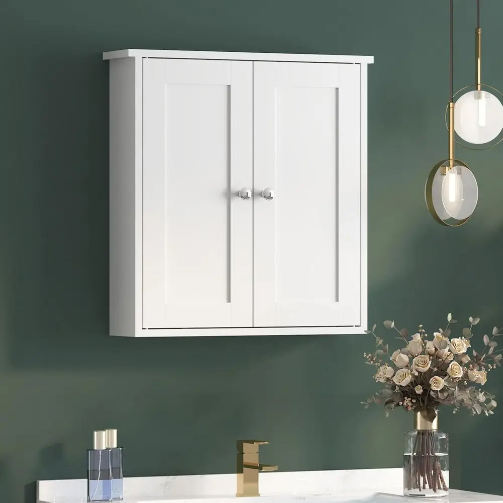 22x23 Wall-Mounted Bathroom Cabinet, Over Toilet Storage with 2 Doors, White
22x23 Wall-Mounted Bathroom Cabinet, Over Toilet Storage with 2 Doors, White