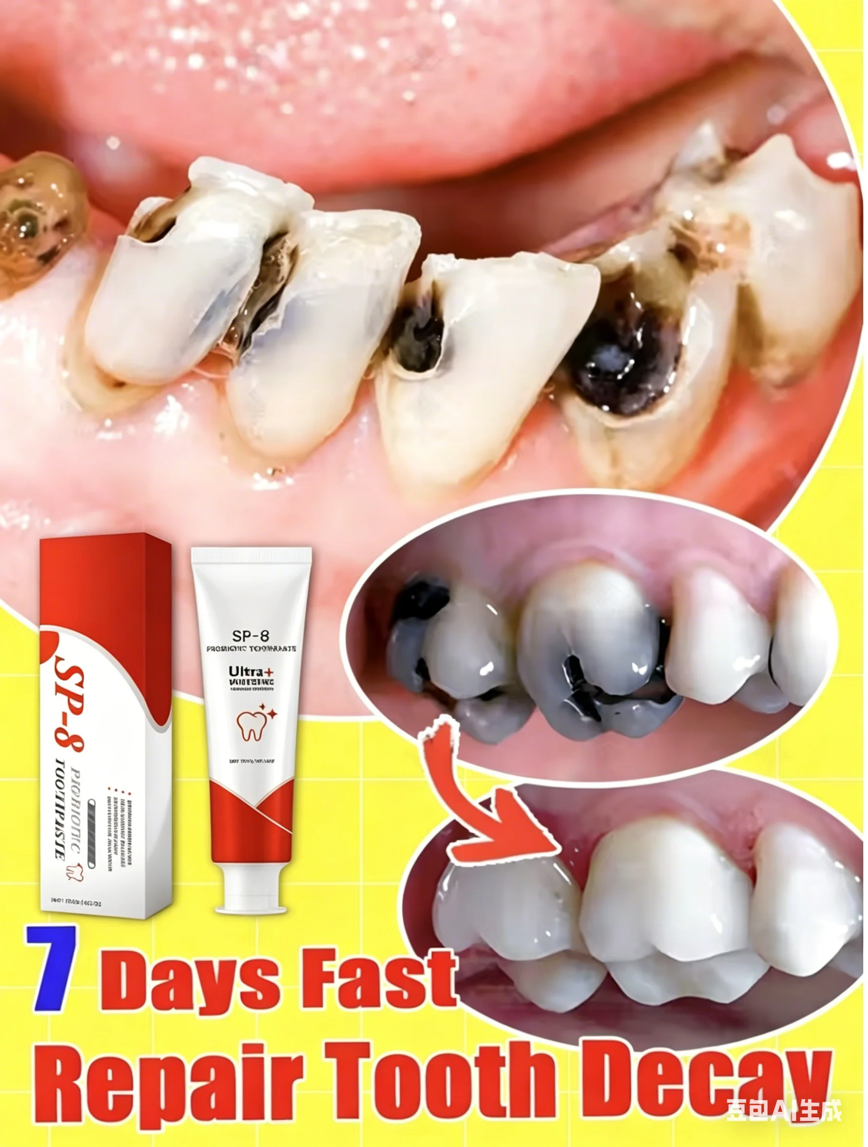 Sp8 Probiotic Toothpaste Tooth Brightening Remove Plaque Improve Dental Caries Protect Gum Fresh Breath Oral Hygiene Cleansing
Sp8 Probiotic Toothpaste Tooth Brightening Remove Plaque Improve Dental Caries Protect Gum Fresh Breath Oral Hygiene Cleansing