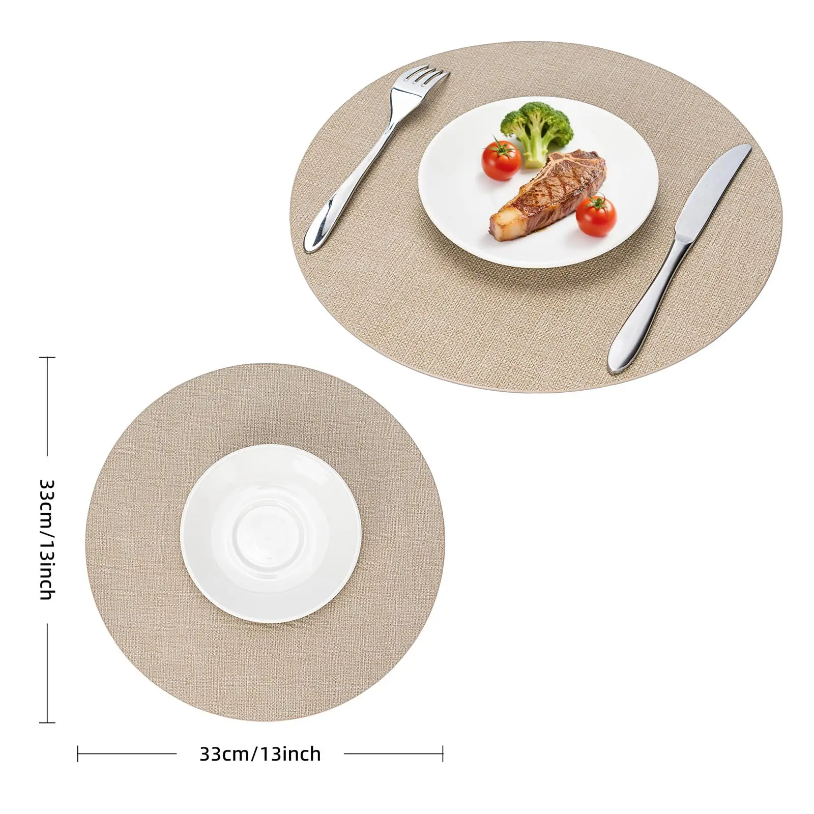 Round Wipeable Placemats Faux Leather Round Table Mats, Waterproof & Washable Placemats, Circle Design for Dining Table Decor
Round Wipeable Placemats Faux Leather Round Table Mats, Waterproof & Washable Placemats, Circle Design for Dining Table Decor