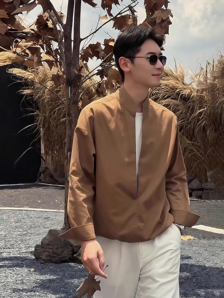 Карамель, новая китайская Sle Long Sve irt, мужская осенняя повседневная льняная верхняя одежда с v-образным вырезом, свободная стильная одежда из двух предметов
Карамель, новая китайская Sle Long Sve irt, мужская осенняя повседневная льняная верхняя одежда с v-образным вырезом, свободная стильная одежда из двух предметов