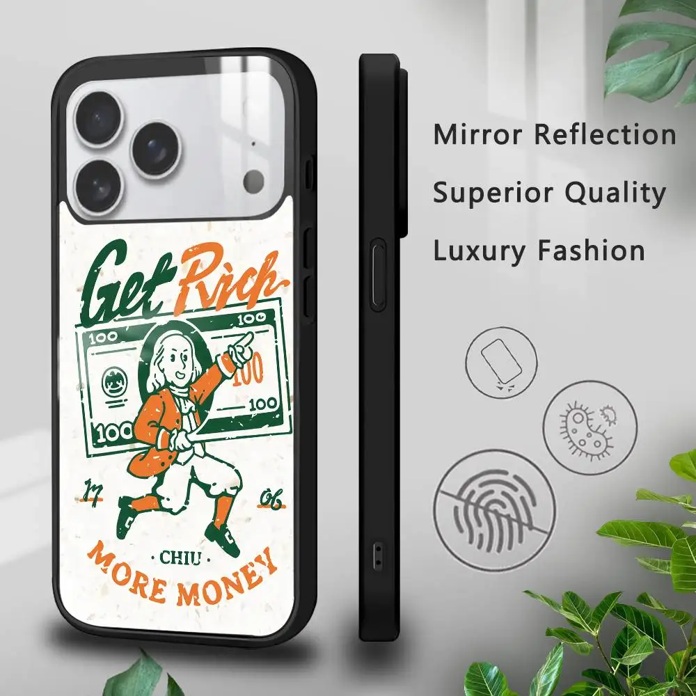 Funny Get Rich Phone Case For IPhone 16 15 14 13 12 11 Pro Max Plus Mini Plus Hard Mirror Surface Protect Funda
Funny Get Rich Phone Case For IPhone 16 15 14 13 12 11 Pro Max Plus Mini Plus Hard Mirror Surface Protect Funda