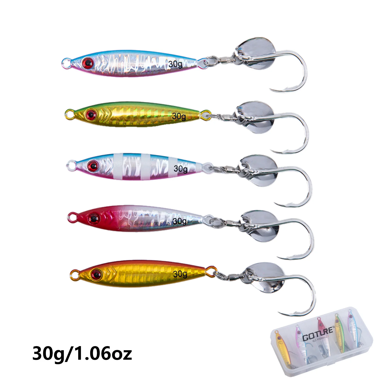 5Pcs/Box 30g 40g 60g Slow Jigging Lure Fishing Bait Spinner Blade With Swivel Metal Jig Spinnerbait Hard Lure Fishing Angler
5Pcs/Box 30g 40g 60g Slow Jigging Lure Fishing Bait Spinner Blade With Swivel Metal Jig Spinnerbait Hard Lure Fishing Angler