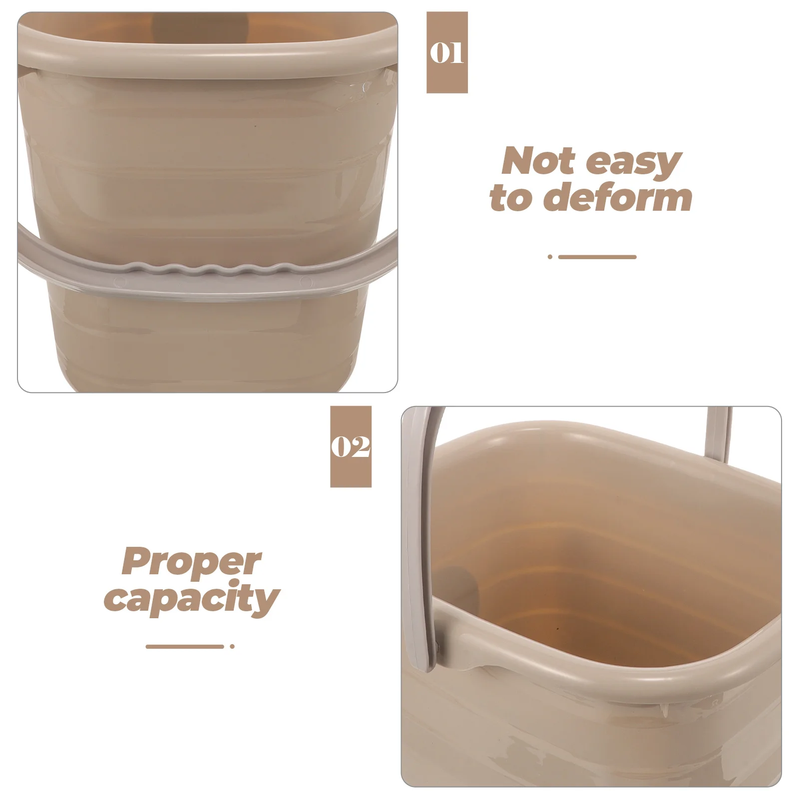 Plastic 11L Khaki Small Square Mop Bucket with Handle for Home Bathing Water Storage Multipurpose Portable Bucket Durable
Plastic 11L Khaki Small Square Mop Bucket with Handle for Home Bathing Water Storage Multipurpose Portable Bucket Durable