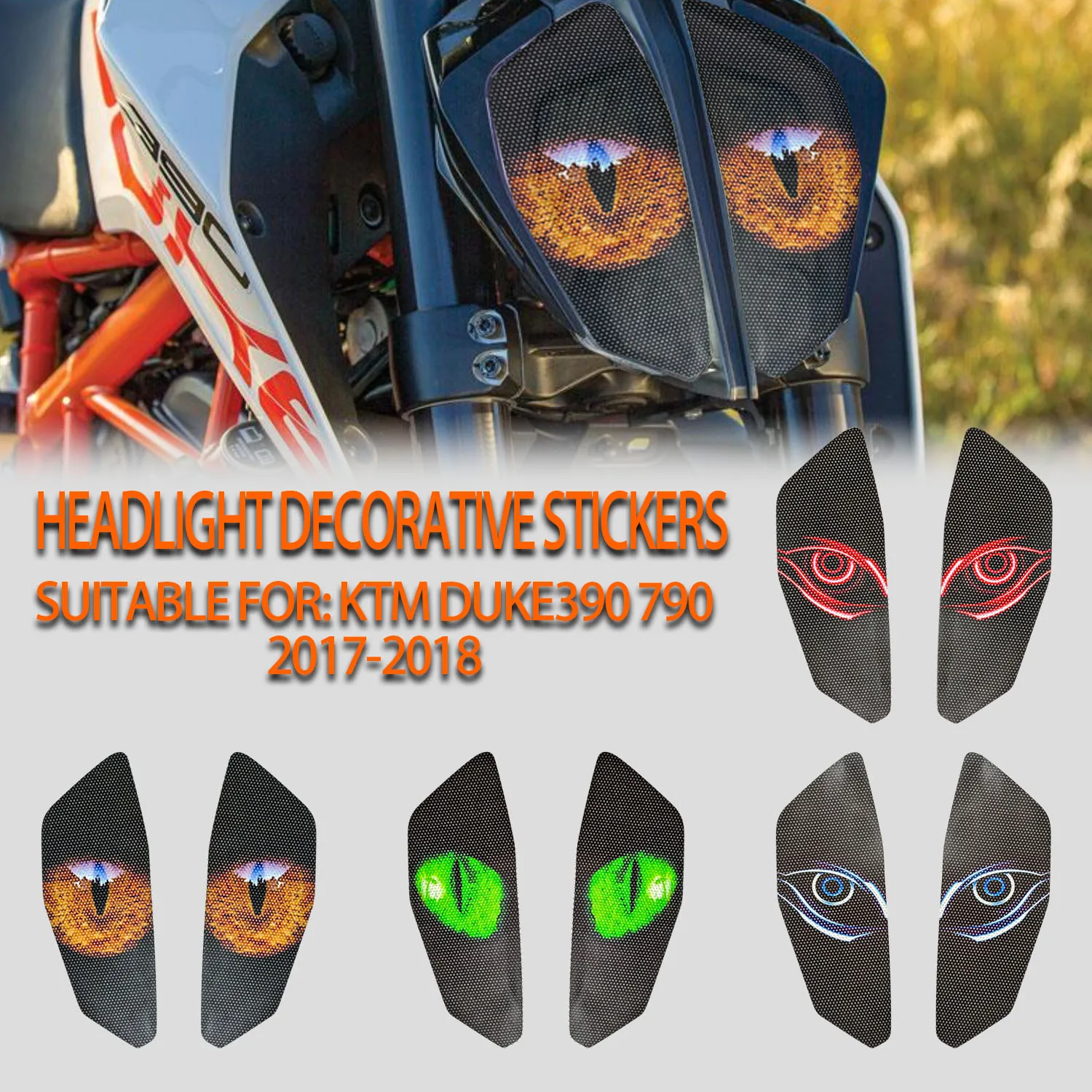 Suitable for KTM DUKE390 DUKE790 2017-2018 modified new headlight protective film
Suitable for KTM DUKE390 DUKE790 2017-2018 modified new headlight protective film