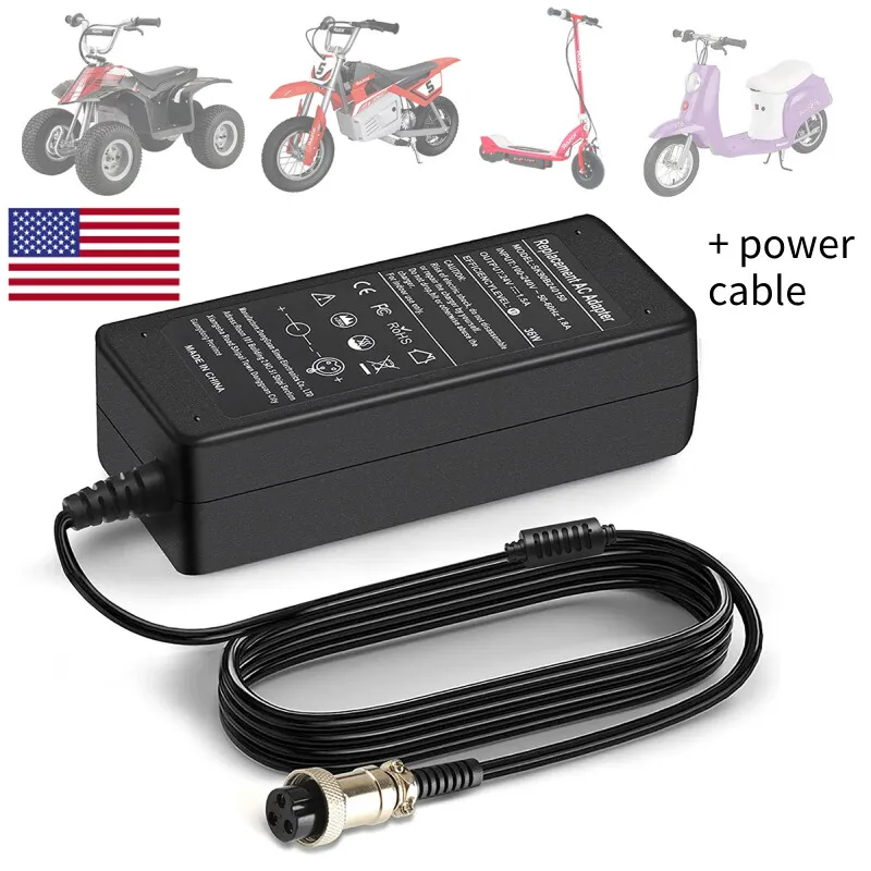 Electric Scooter Battery Charger for RAZOR E100 E200 E300 E125 E150 E500 24V
Electric Scooter Battery Charger for RAZOR E100 E200 E300 E125 E150 E500 24V
