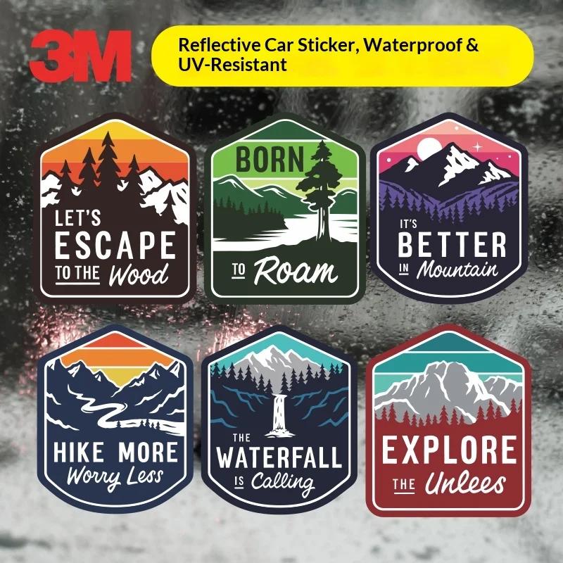 3M Reflective Car Stickers 6 Pieces Waterproof Decals For Off Road Camping Travel Wagon Car Windo w Trunk Scratch Cover
3M Reflective Car Stickers 6 Pieces Waterproof Decals For Off Road Camping Travel Wagon Car Windo w Trunk Scratch Cover