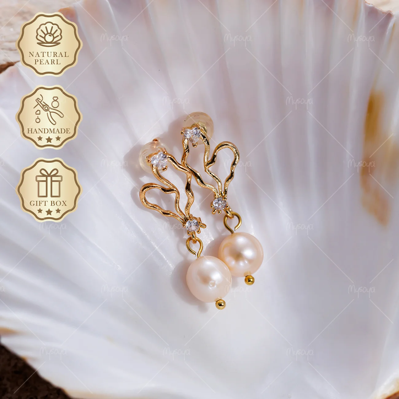MYSOYA 7-8mm Pink Freshwater Pearl Stud Earrings Gold Irregular Heart Studs, Gift Box, Sweet Jewelry S472
MYSOYA 7-8mm Pink Freshwater Pearl Stud Earrings Gold Irregular Heart Studs, Gift Box, Sweet Jewelry S472