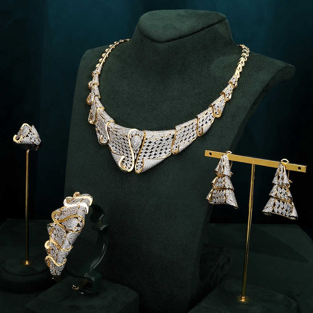 TIRIM Luxury Elegant Bridal Necklace Set for Women Cubic Zirconia Wedding Jewelry Sets African Brides Accessories Jewelry
TIRIM Luxury Elegant Bridal Necklace Set for Women Cubic Zirconia Wedding Jewelry Sets African Brides Accessories Jewelry
