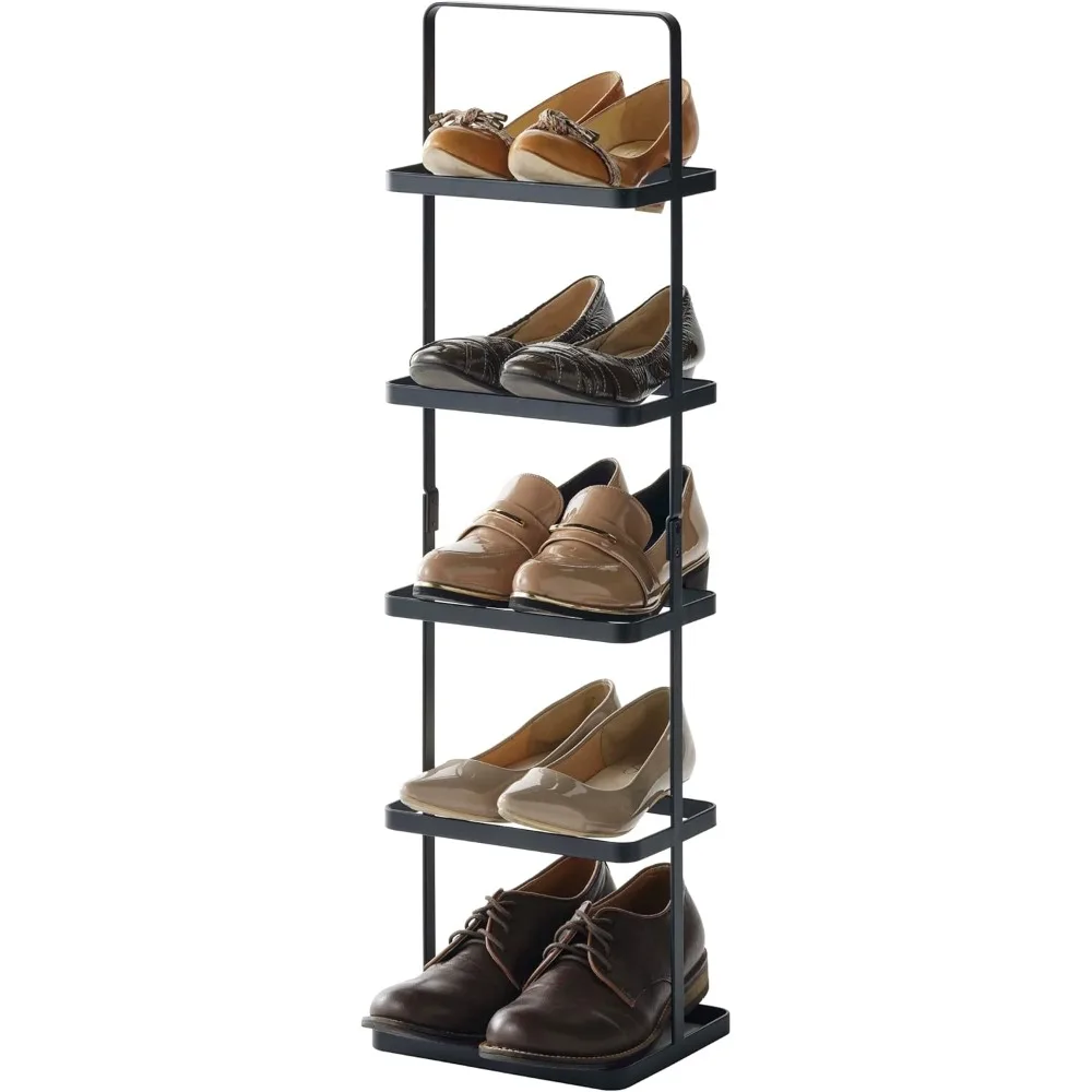 Compact Modern Metal Shoe Rack - Tall, 31 - Steel - Holds 5 Shoes
Compact Modern Metal Shoe Rack - Tall, 31 - Steel - Holds 5 Shoes