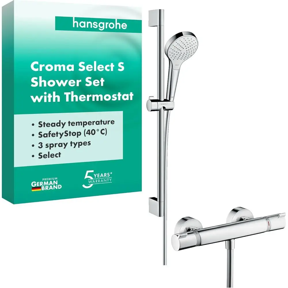 Croma Select S Shower system 110 Vario with Ecostat Comfort thermostatic mixer and shower rail 65 cm
Croma Select S Shower system 110 Vario with Ecostat Comfort thermostatic mixer and shower rail 65 cm