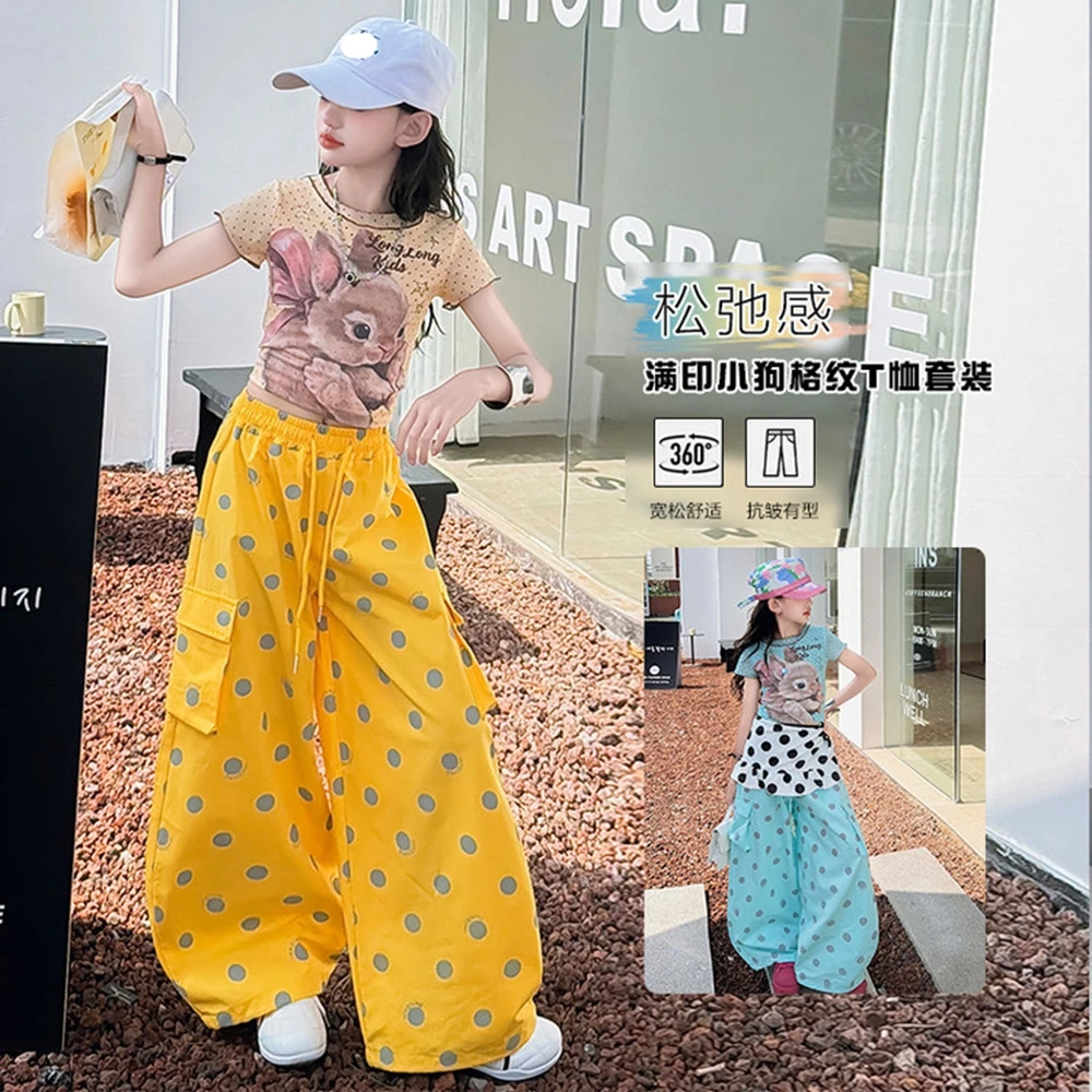 Kids Clothing Sets Cartoon Top+Dot Pants Two Pieces Fashion Girls Costumes Summer Hot Sales Teenager Blue Yellow Korean Outfits
Kids Clothing Sets Cartoon Top+Dot Pants Two Pieces Fashion Girls Costumes Summer Hot Sales Teenager Blue Yellow Korean Outfits