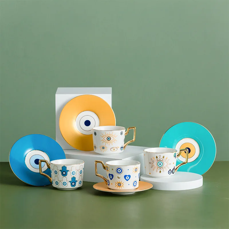 Fashion Devil Eye Ceramic Coffee Cup European Trendy Cup And Saucer Set For Afternoon Tea Floral Drink Household Tableware Gift
Fashion Devil Eye Ceramic Coffee Cup European Trendy Cup And Saucer Set For Afternoon Tea Floral Drink Household Tableware Gift