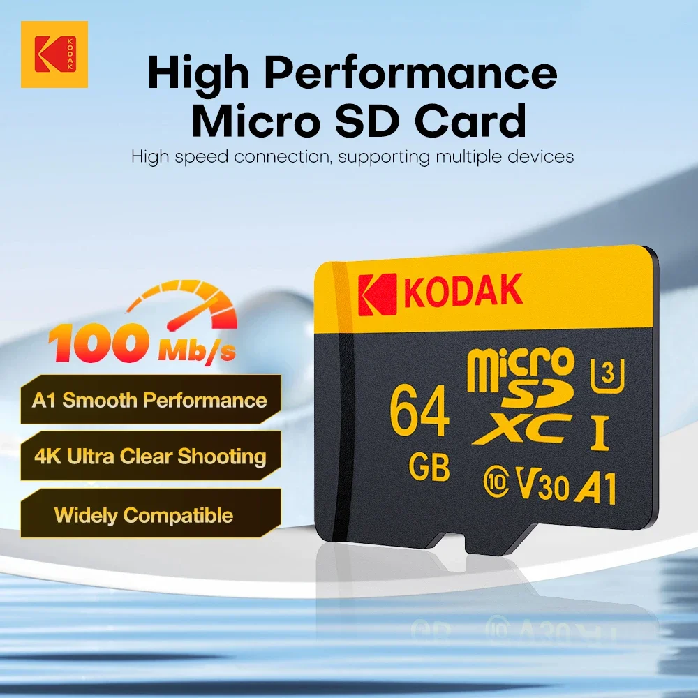 Kodak оригинальная карта Micro SD 32 ГБ 64 ГБ TF карта памяти 128 ГБ 256 ГБ SDXC Class10 флэш-карта большой емкости для камеры, телефона, дрона
Kodak оригинальная карта Micro SD 32 ГБ 64 ГБ TF карта памяти 128 ГБ 256 ГБ SDXC Class10 флэш-карта большой емкости для камеры, телефона, дрона