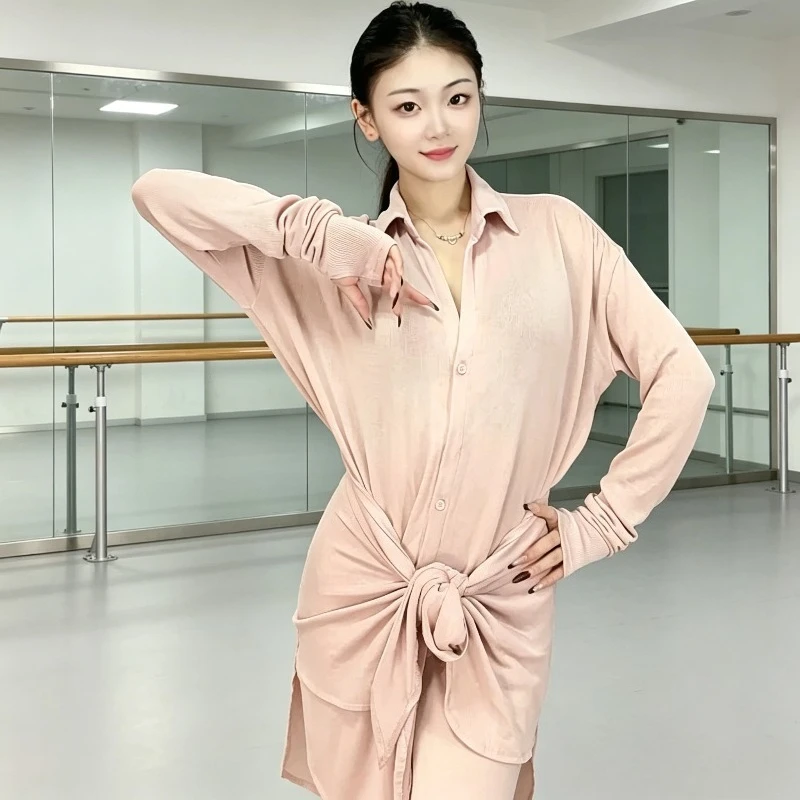 Women Latin Dance Outfit Loose Shirt Dress Set Adult Autumn Winter Ballroom Training Dance Wear Cha Cha Practicing Samba Costume
Women Latin Dance Outfit Loose Shirt Dress Set Adult Autumn Winter Ballroom Training Dance Wear Cha Cha Practicing Samba Costume