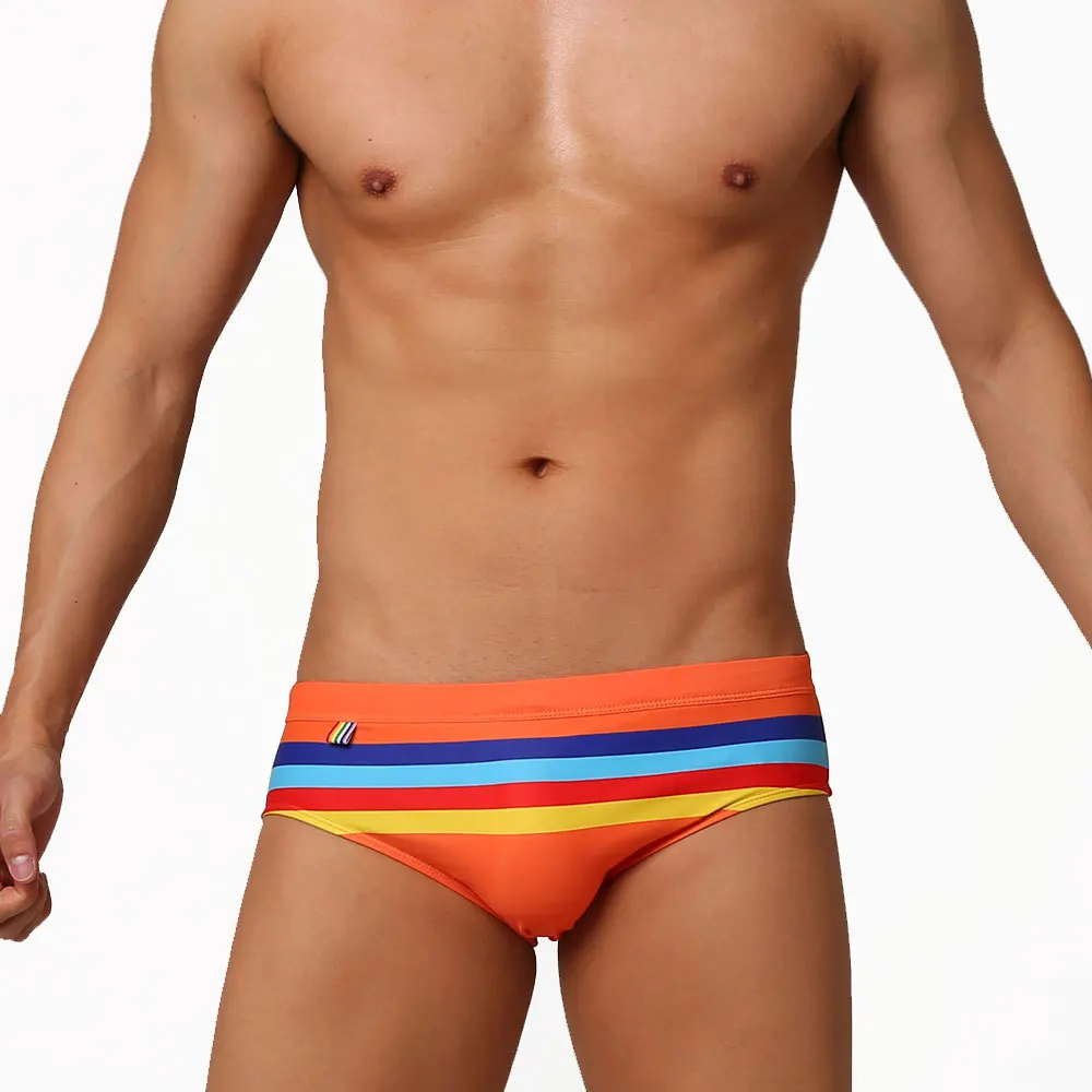 Europe and the United States rainbow stripes bright briefs sexy men beach briefs quick dry waterproof shorts Bikini shorts men 2
Europe and the United States rainbow stripes bright briefs sexy men beach briefs quick dry waterproof shorts Bikini shorts men 2