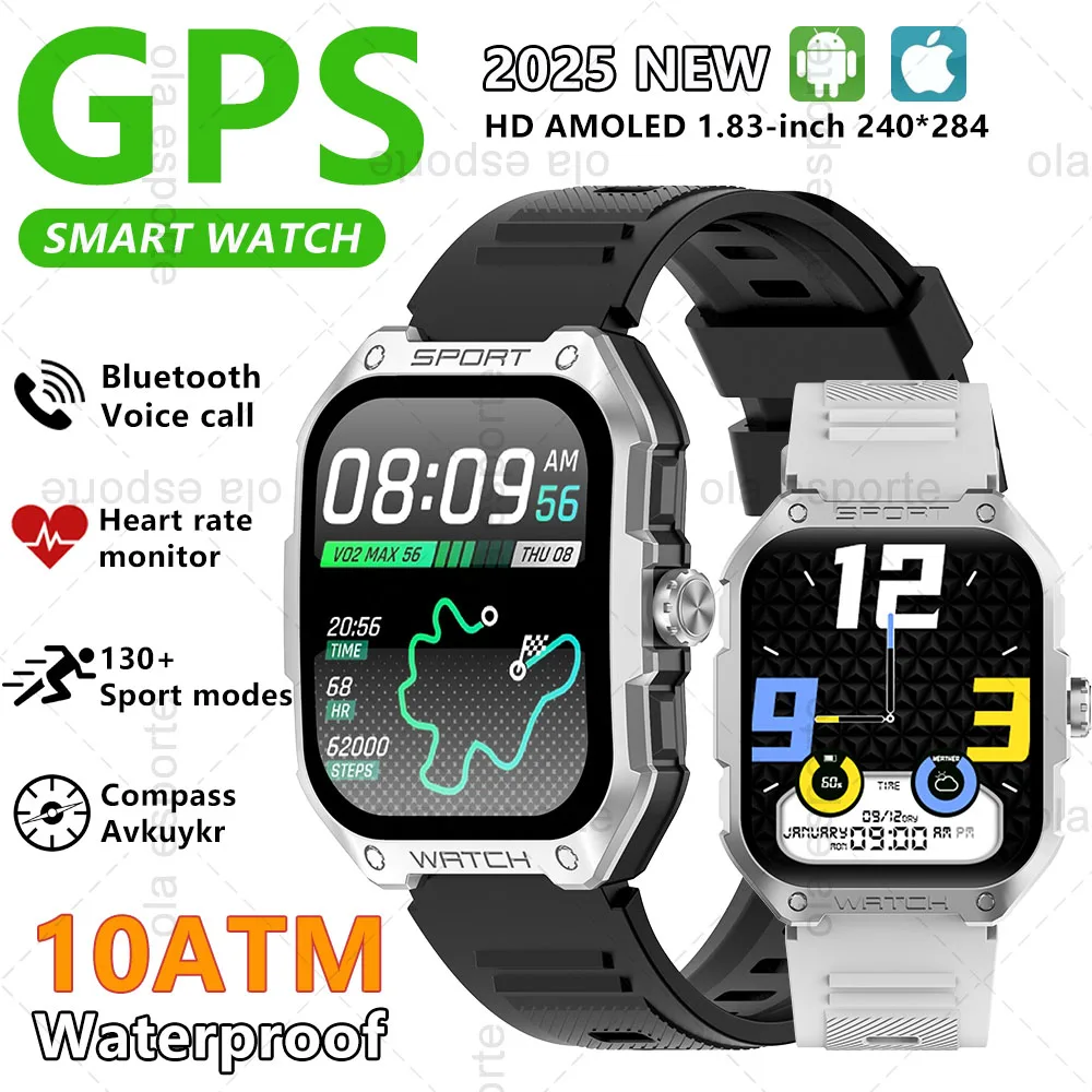 Для Android IOS мужские новые уличные военные GPS-трекеры Смарт-часы 10ATM Водонепроницаемый компас Спортивные HD-вызовы AI Voice Smartwatch 
Для Android IOS мужские новые уличные военные GPS-трекеры Смарт-часы 10ATM Водонепроницаемый компас Спортивные HD-вызовы AI Voice Smartwatch