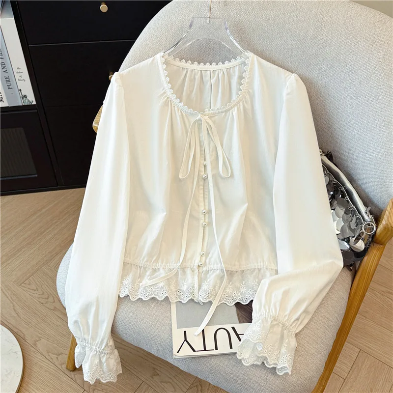 Temperament Elegant Simple Solid Color Casual Unique Long-sleeved Shirt 2026 Summer New Product Small Round Neck Thin Top
Temperament Elegant Simple Solid Color Casual Unique Long-sleeved Shirt 2026 Summer New Product Small Round Neck Thin Top