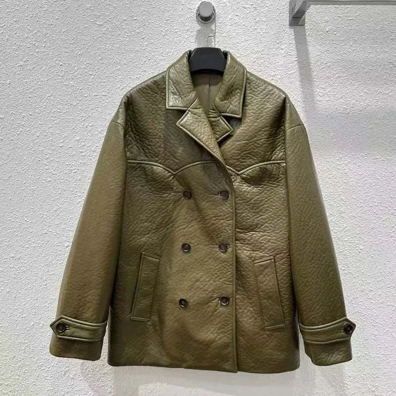 Women Coat Autumn And Winter Imported Sheepskin Jacket Turn-Down Collar Clothes Double Breasted Regular Length
Women Coat Autumn And Winter Imported Sheepskin Jacket Turn-Down Collar Clothes Double Breasted Regular Length